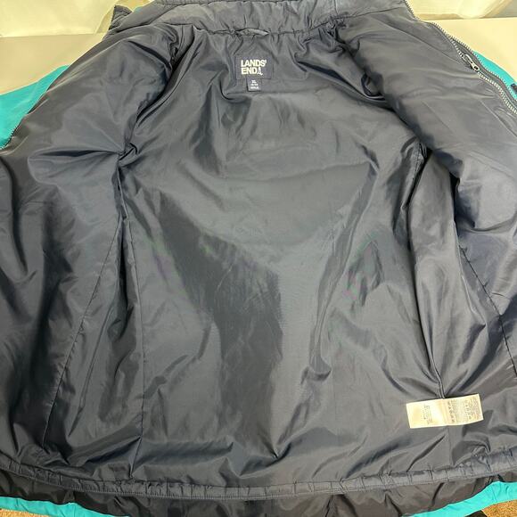 Lands End Squall Blue 3 in 1 Winter Parka Coat Hooded Waterproof Womens XL 18-20 - Picture 8 of 12